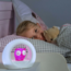 Nachtlamp uil Lou roze met dimbare lampjes en automatische geluidssensor
