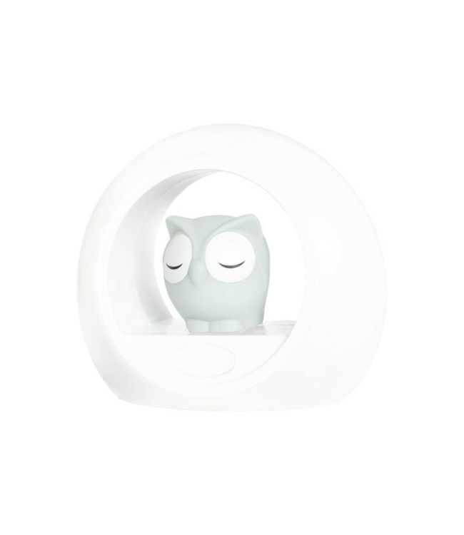 Nachtlamp uil Lou grijs met dimbare lampjes en automatische geluidssensor