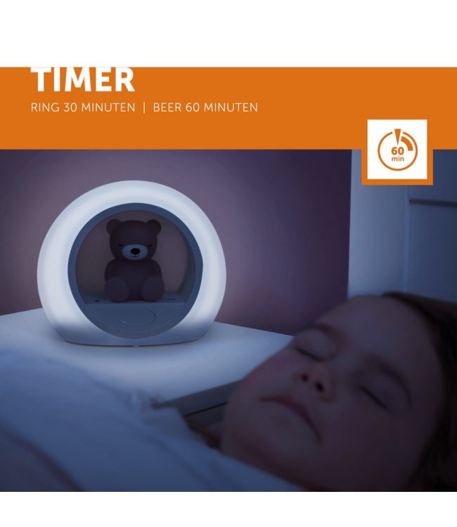 Nachtlampje beer Billy | Paars