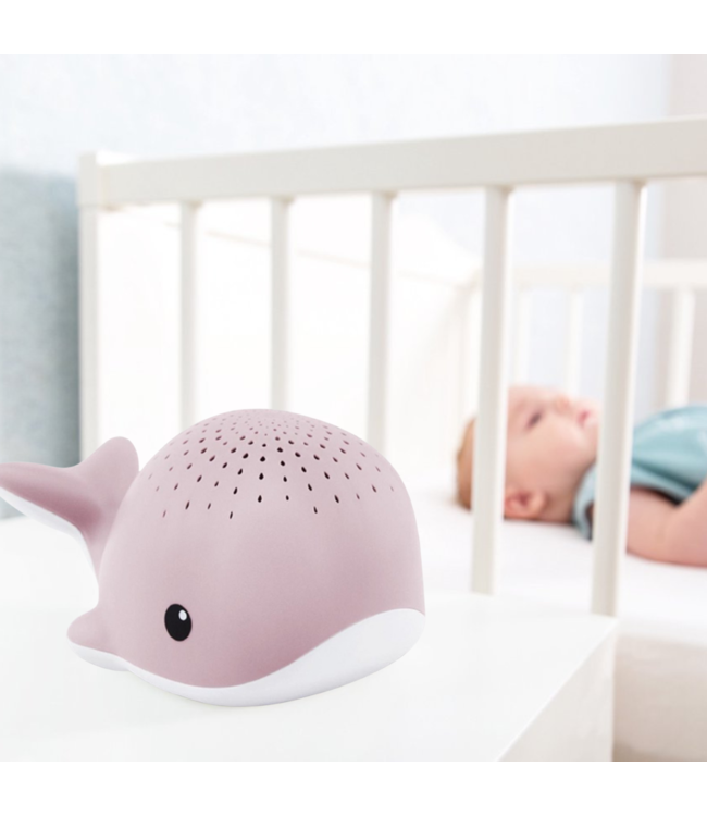 Wally walvis projector roze met rustgevende projectie en geluiden