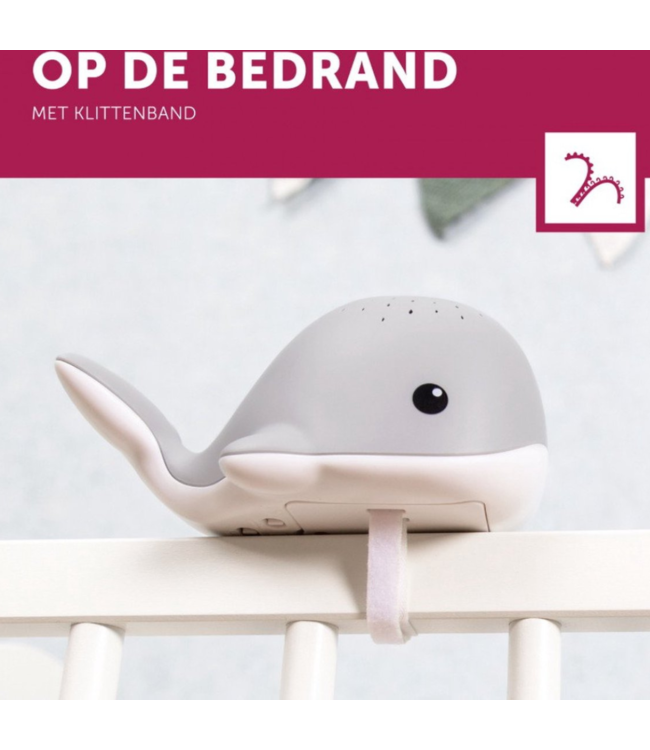 Wally walvis projector roze met rustgevende projectie en geluiden