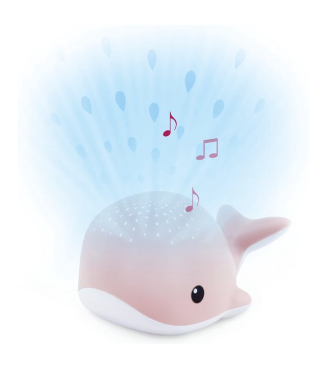 Wally walvis projector roze met rustgevende projectie en geluiden