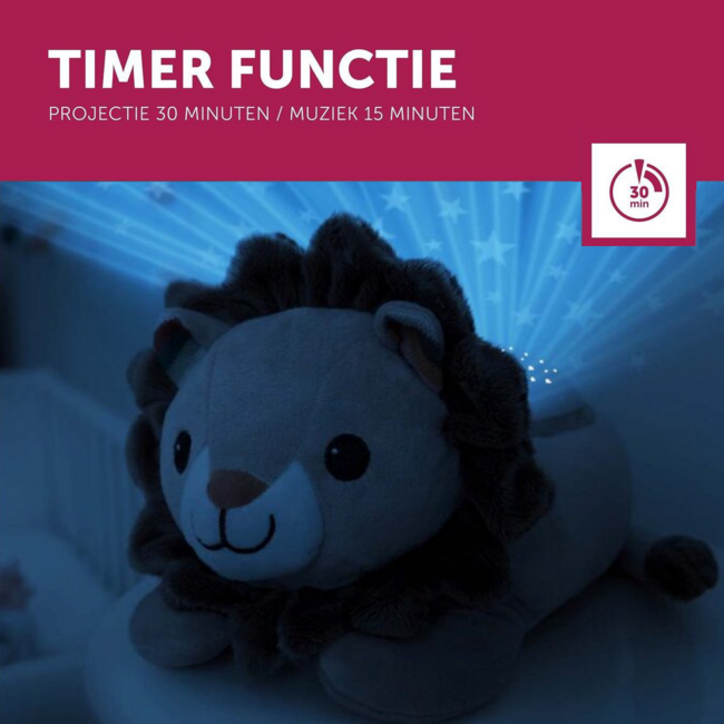 Projecteur Léo le lion – veilleuse apaisante avec ciel étoilé