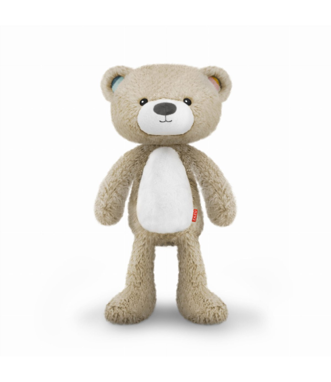 Slaaptrainer Brody beer in taupe helpt kinderen een gezond slaapritme te ontwikkelen en rustig te slapen