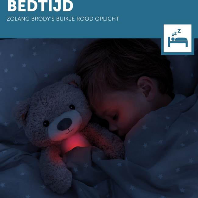 Veilleuse éducative Brody l’ours en bleu aide les enfants à dormir calmement et à développer un rythme de sommeil sain