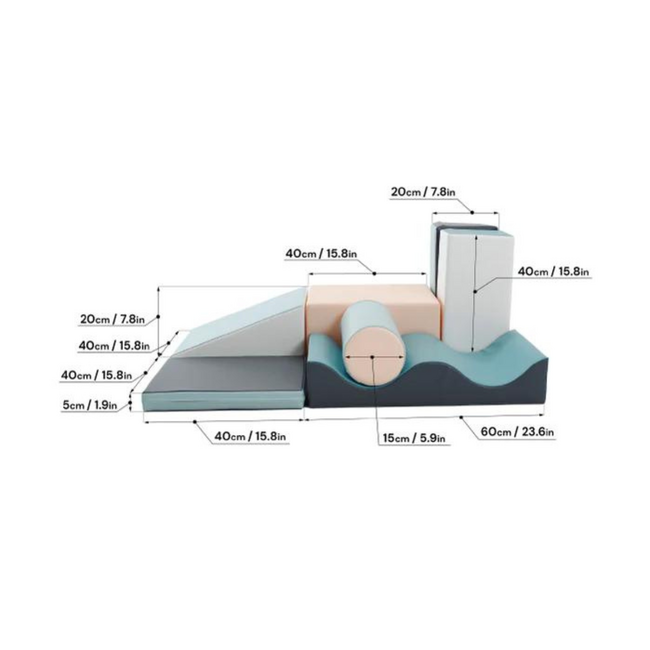 Foam Block Set Discover in Pastel Colors – soft play blocks for kids