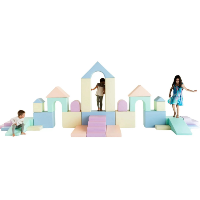 Foam blocks MEGA castle – creative and safe play in pastel colors
