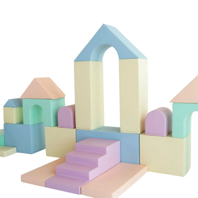 Foam blocks MEGA castle – creative and safe play in pastel colors