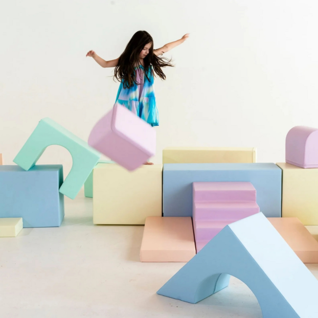 Foam blocks MEGA castle – creative and safe play in pastel colors