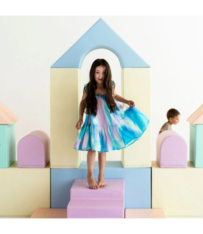 Foam blokken MEGA kasteel – creatief en veilig speelplezier in pastel kleuren