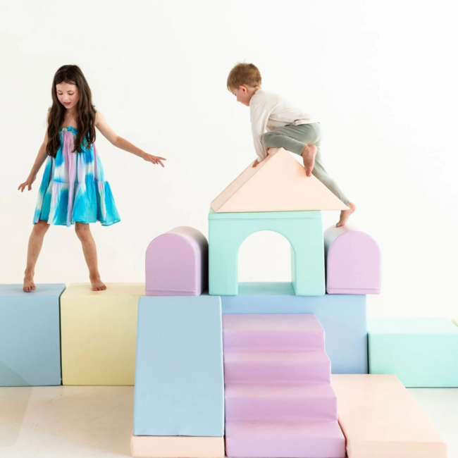 Foam blocks MEGA castle – creative and safe play in pastel colors