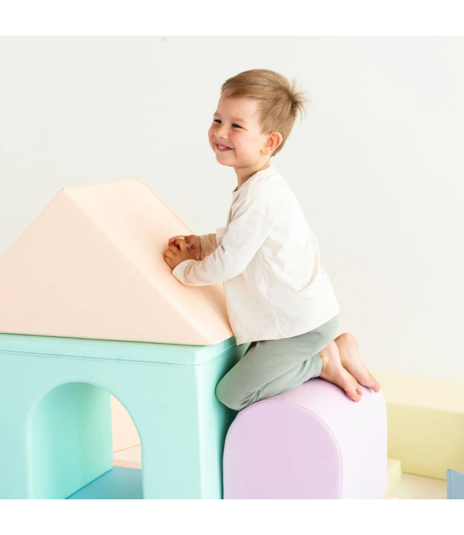 Foam blokken MEGA kasteel – creatief en veilig speelplezier in pastel kleuren