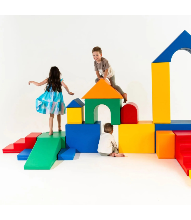 Foam blokken MEGA kasteel – creatief en veilig speelplezier in primaire kleuren