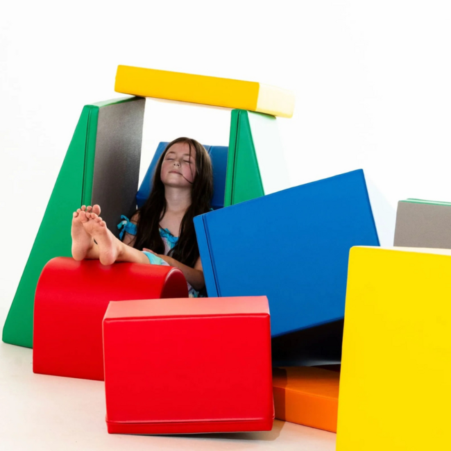 Blocs en mousse MEGA château – jeu créatif et sûr en couleurs primaires