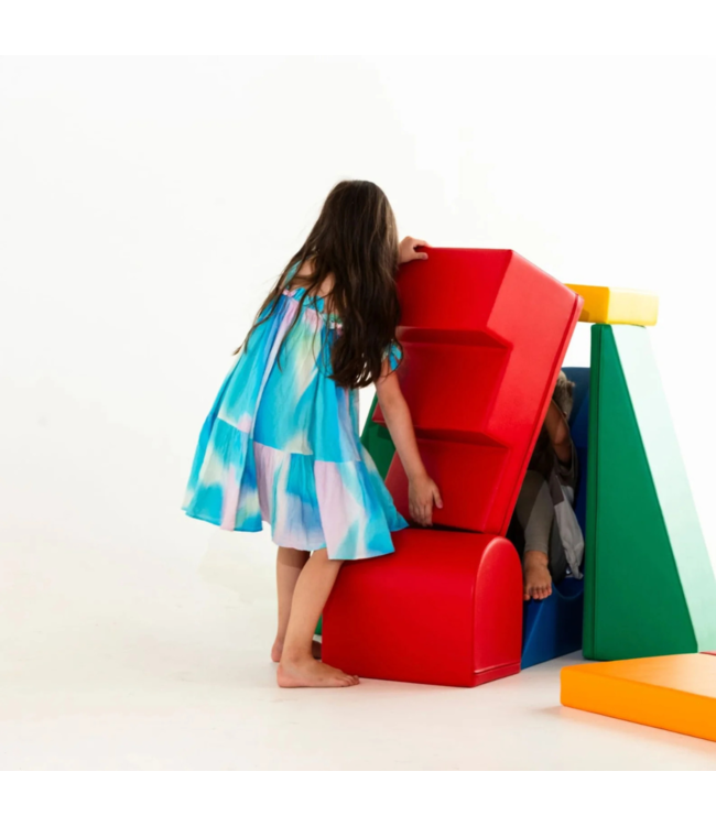 Foam blokken MEGA kasteel – creatief en veilig speelplezier in primaire kleuren