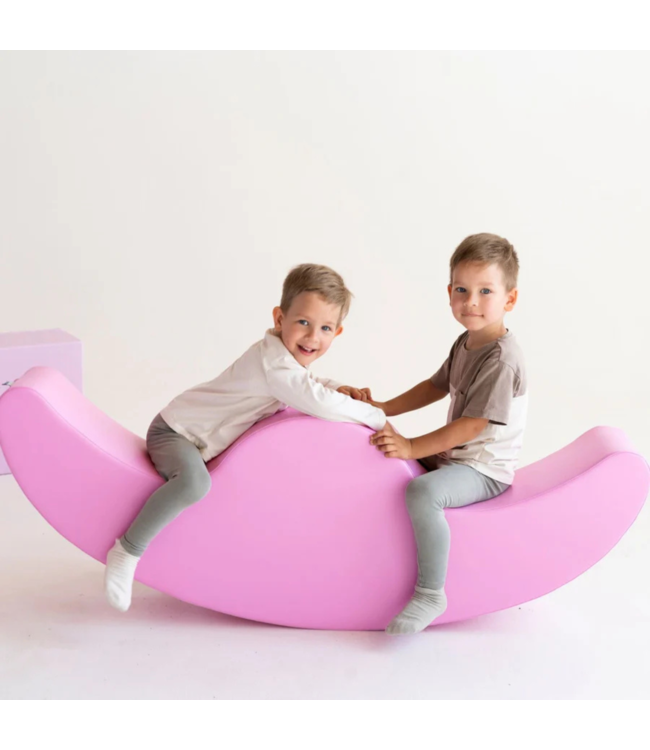 Roze schommelwip voor twee kinderen – spelenderwijs motoriek trainen