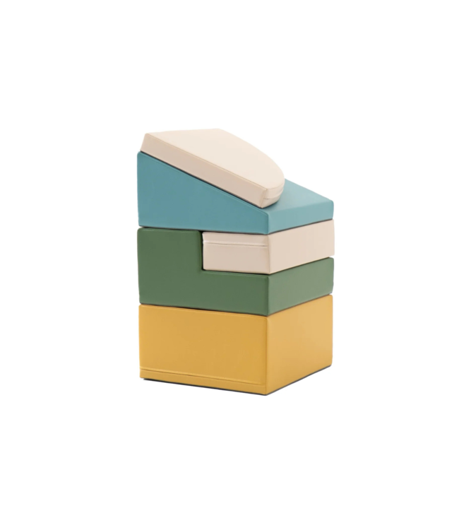 Foam blokken set Corner – creatief en veilig speelplezier in turquoise