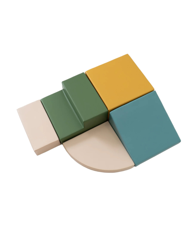Foam blokken set Corner – creatief en veilig speelplezier in turquoise