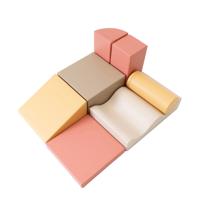 Set de blocs en mousse Discover en rose pastel – blocs de jeu doux pour enfants