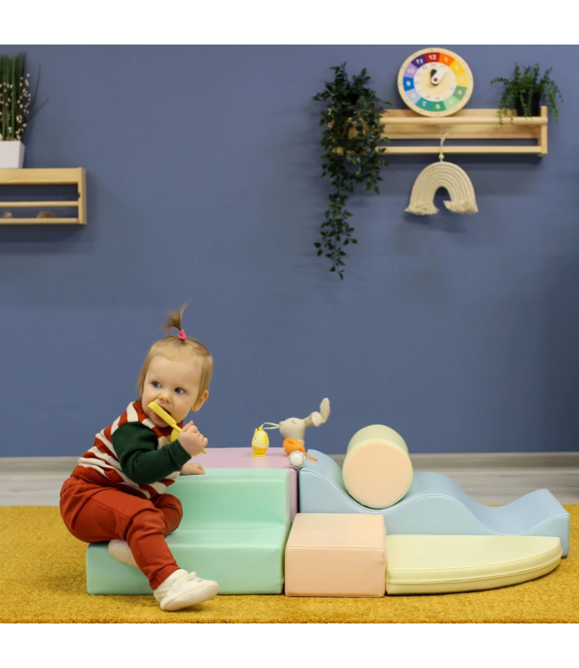 Foam blokken set Explorer – zachte en creatieve speelset in pastelkleuren