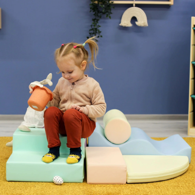 Foam block set Explorer – soft and creative play set in pastel colors