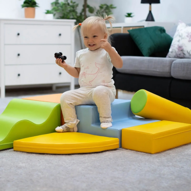 Foam blokken set Explorer – zachte en creatieve speelset in lichte kleuren