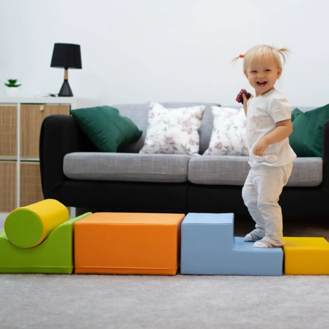 Foam blokken set Explorer – zachte en creatieve speelset in lichte kleuren