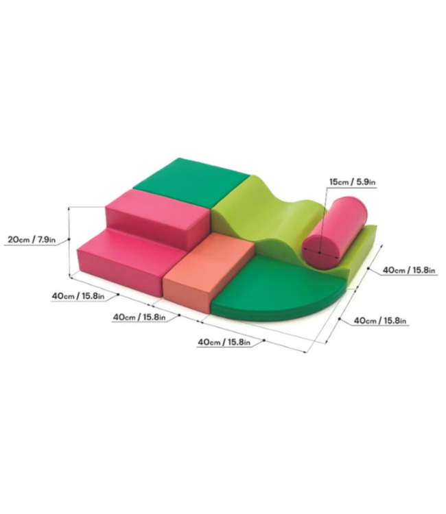 Foam blokken set Explorer | fris groene kleur – stimulerend en veilig speelplezier