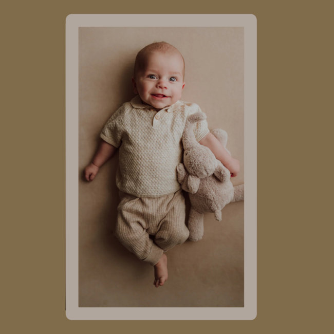 Beige heartbeat elephant plush toy for soothing babies