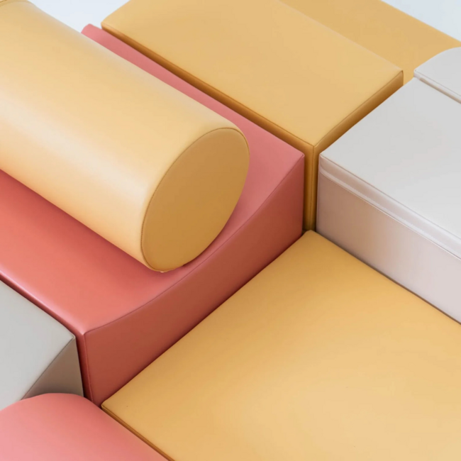 Foam blocks set Adventurer – pastel pink soft blocks for adventurous play