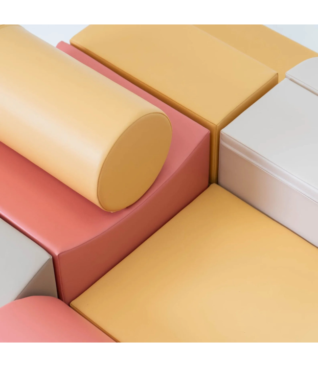 Softplay foam blokken set in pastel pink – stimuleert motoriek en creativiteit