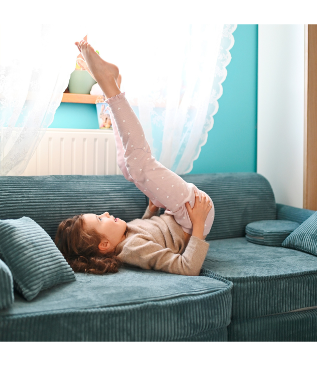 Modulaire speelbank in turquoise