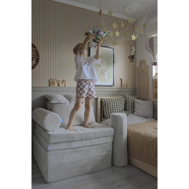 Grey comfort kids sofa for rest, play and independent use