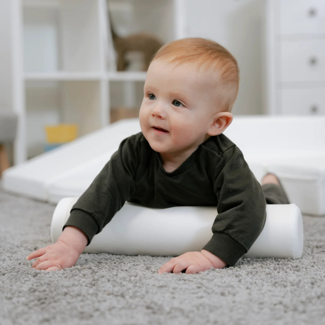 Foam crawl roller in white – soft, safe and beautifully minimal for active play