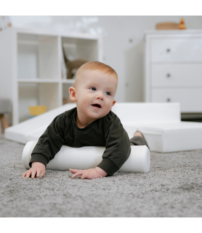 Kruiprol wit voor baby’s om motoriek en kruipen veilig te stimuleren
