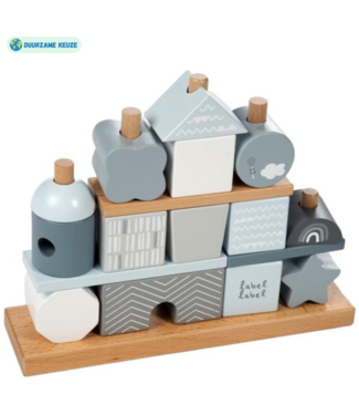 Label Label Houten stapelblokken | huis