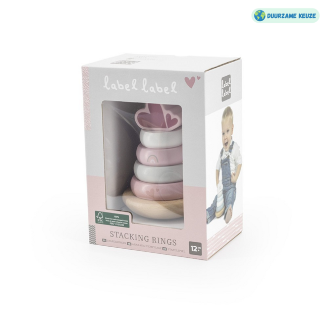 Houten tuimelaar | Duurzaam speelplezier voor peuters| Roze