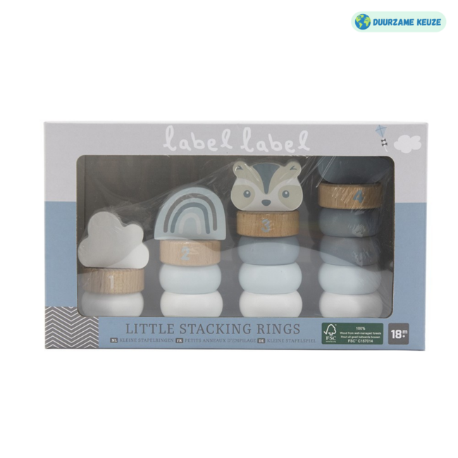 Houten stapeltoren | Duurzaam speelplezier voor peuters| Blauw