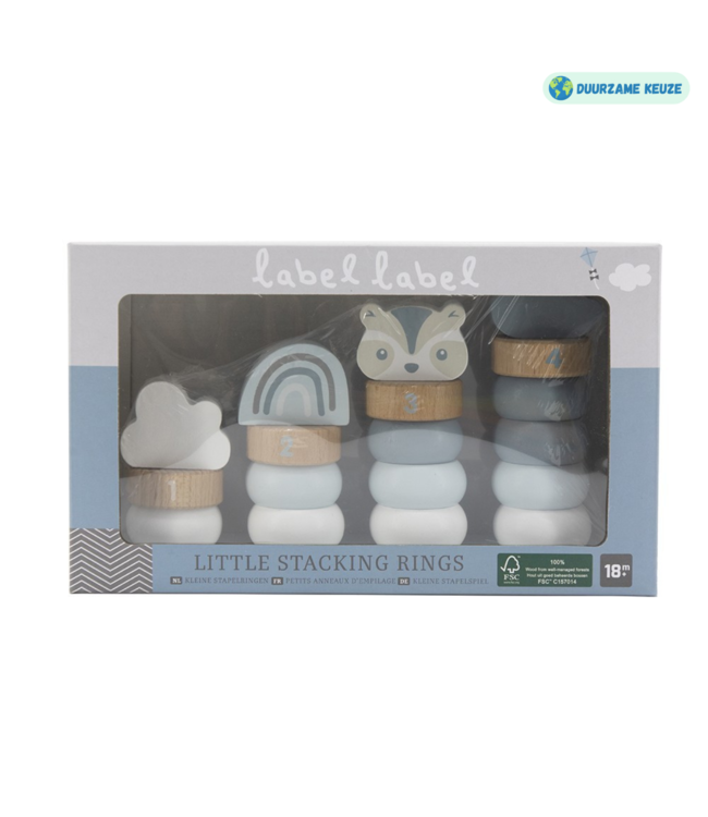 Houten stapeltoren | Duurzaam speelplezier voor peuters| Blauw