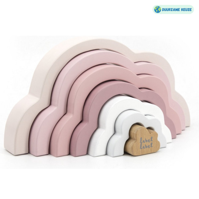 Holz-Regenbogen-Puzzle in Rosa – nachhaltiges & kreatives Spielzeug