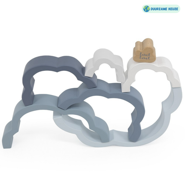 Puzzle arc-en-ciel en bois bleu – jouet stimulant et écologique