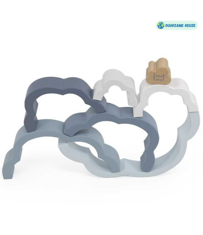 Houten regenboog puzzel in blauw – stimulerend en duurzaam speelgoed