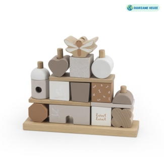 Label Label Houten stapelblokken | huis