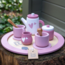 Wooden tea set in pink for endless imaginative play