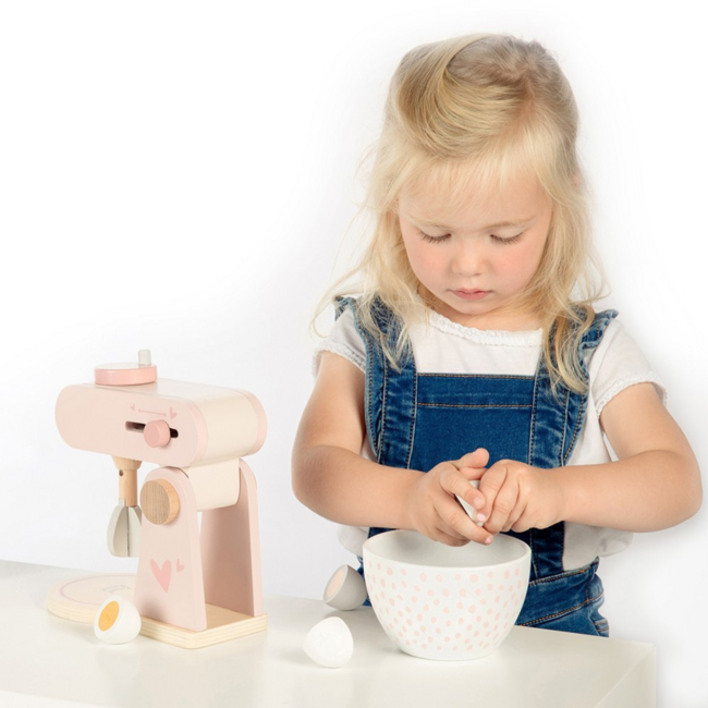 Holzküchenmixer in Rosa für fantasievolles Spielen