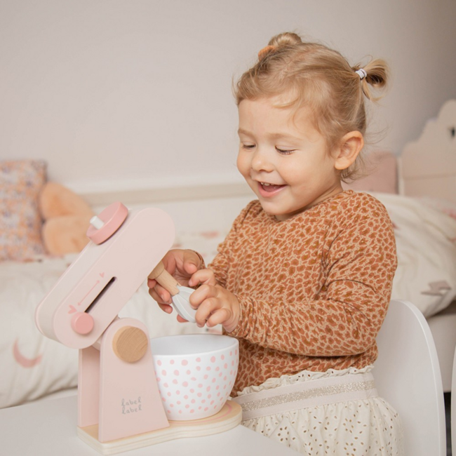 Mixeur de cuisine en bois vert rosa pour des jeux imaginatifs