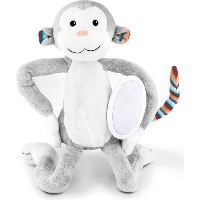 Soft cuddly monkey with soothing night light and lullabies