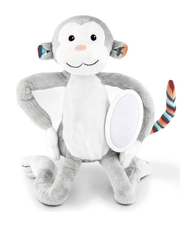 Zachte knuffelaap met rustgevend nachtlampje en slaapliedjes