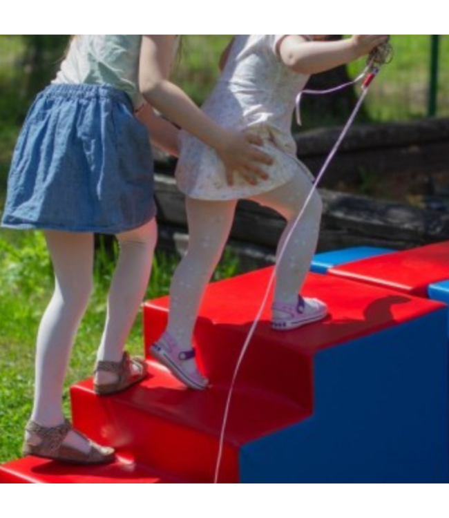 Foam blokken glijbaan XXL blauw-rood – klim- en glijset voor actief speelplezier