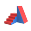 Foam blokken glijbaan XXL blauw-rood – klim- en glijset voor actief speelplezier